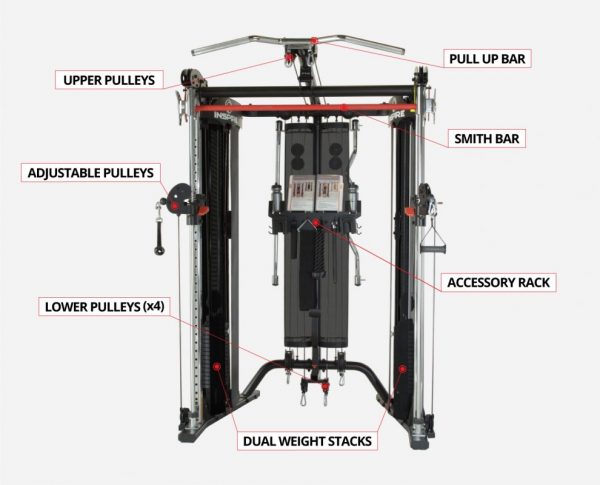 Inspire FT2 Functional Trainer loaded home gym
