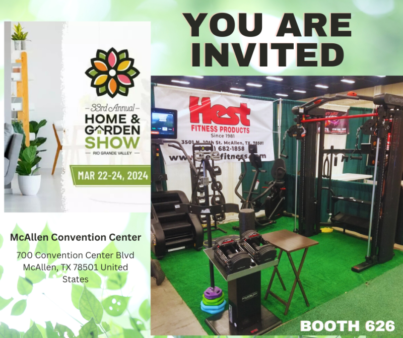 Hest Fitness Products booth 626 at the 2024 Rio Grande Valley Home & Garden Show in McAllen, TX