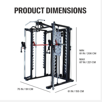 diagram of the dimensions for the SCS Cage system